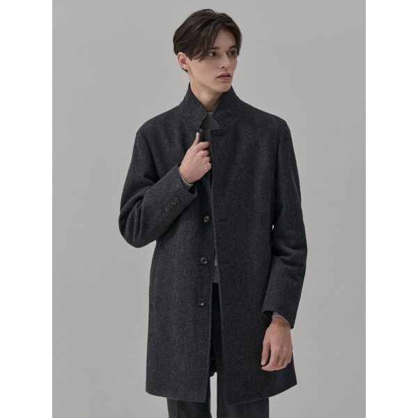 GLXY (GALAXY LIFESTYLE) [갤럭시 라이프스타일] [GLXY (GALAXY LIFESTYLE)]GLXY [25FW]  울 캐시미어 스탠칼라 코트  애쉬 (GC5930M034)