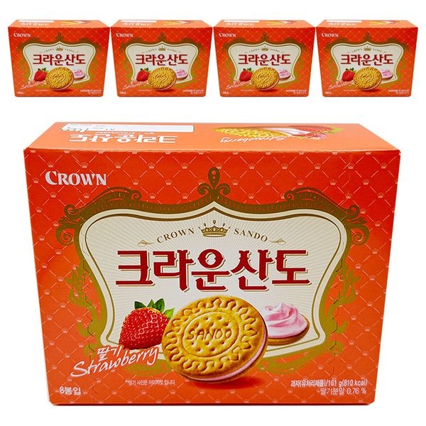 크라운제과 크라운산도 딸기 161g 5개