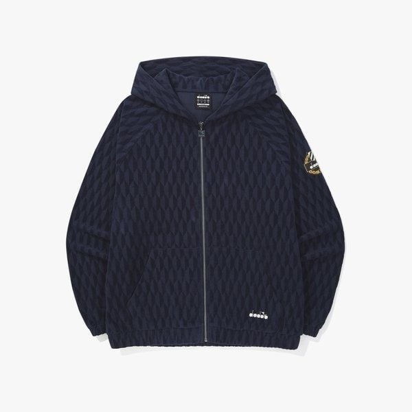 <매장정품> diadora 디아도라 [공식스토어] 테리 자카드 후드집업 자켓 NAVY D5323LJK21NVS 1955641
