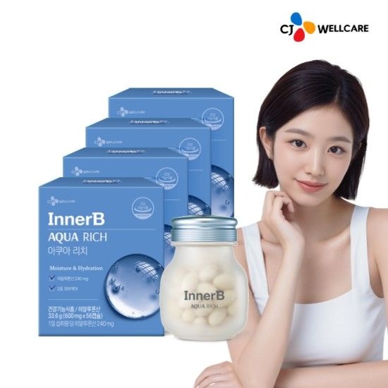 CJ제일제당 [CJ공식] 이너비 아쿠아리치 히알루론산 맥스 56캡슐 4박스