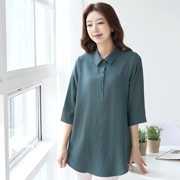 마담4060 [패션플러스][마담4060]엄마옷 마담4060 무지콩단추여름셔츠-RBL2404040-