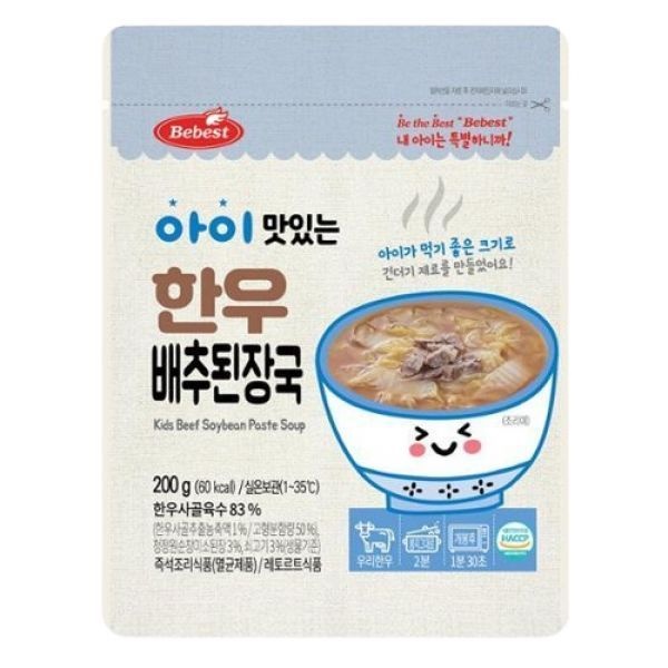 베 아이 맛있는 한우 배추된장국 200g