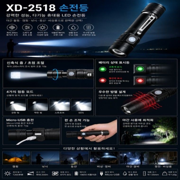 _인증상품_ (O) XD-2518 손전등