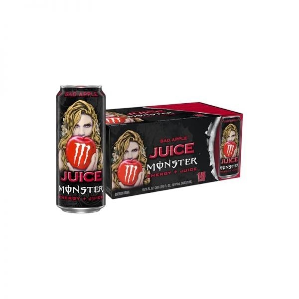 Monster 스토어 방문하기 [해외] Monster Energy Juice Bad Apple, 에너지 + 주스, 드링크, 473.2ml(16온스) (15팩) 433999