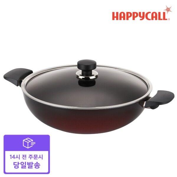 해피콜 [해피콜] [빠른배송] 티타늄 비바 IH 파티웍 32cm+유리뚜껑