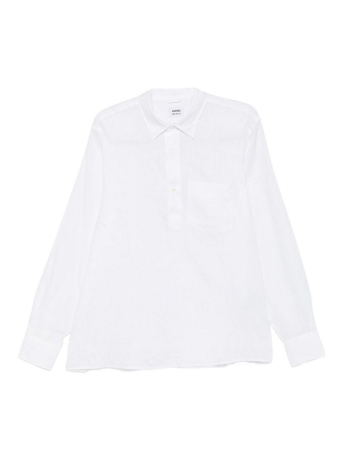 아스페시 26SS Aspesi 하프-button 롱-슬리브 셔츠 S6ACE65C19585072