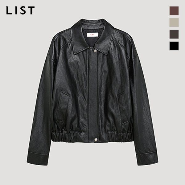 리스트 LIST 레더 카라 블루종 점퍼_TWWJPP72010 TWWJPP72010 271615