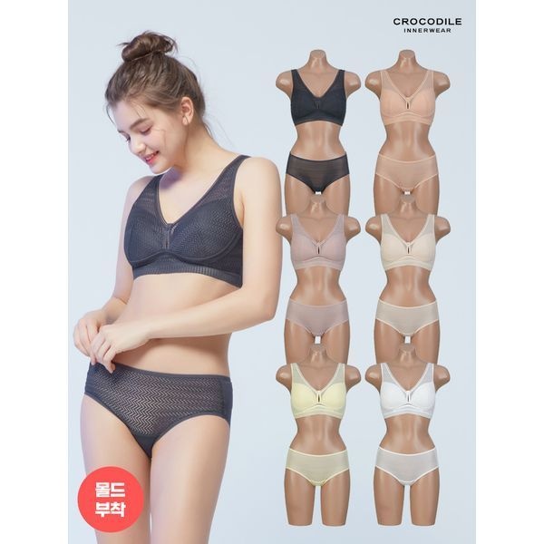 크로커다일 에어리핏 시스루 브라+팬티 12종 풀세트_P340360502