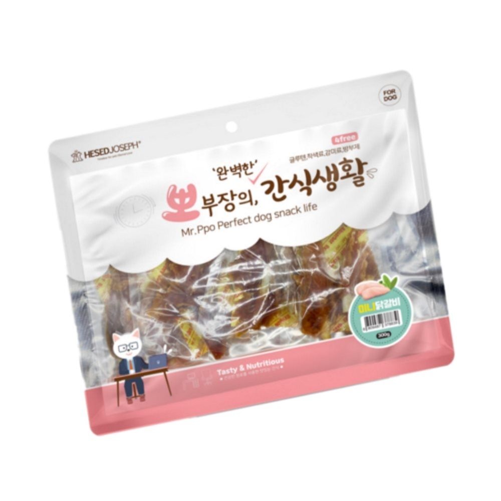 무지스토어 뽀부장 미니닭갈비 300G 강아지치킨져키 애견치킨간식 강아지간식