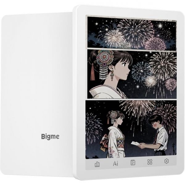 [해외] Bigme 빅미 B6 컬러 eReader 6인치 E 잉크 전자책 리더기 4GB 64GB 저장공간 안드로이드 14 OS 조절 가능한 전면 조명 오디
