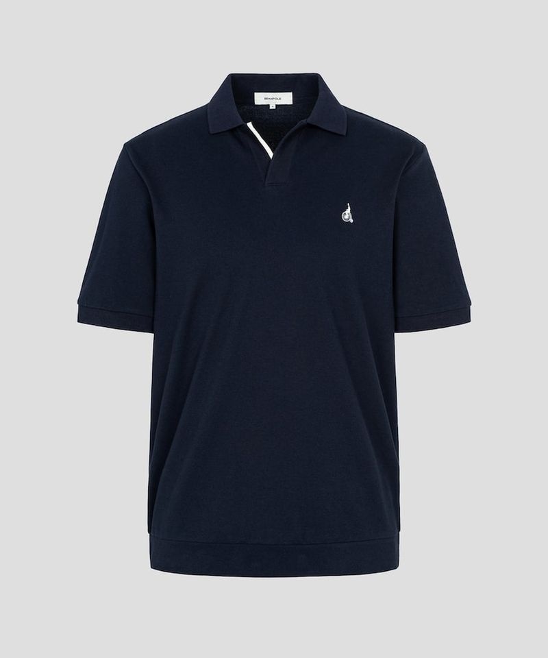 <매장정품> BEANPOLE 빈폴 MEN 오픈넥 티핑 포인트 맨투맨 티셔츠 네이비 BC6442C72R 2024641