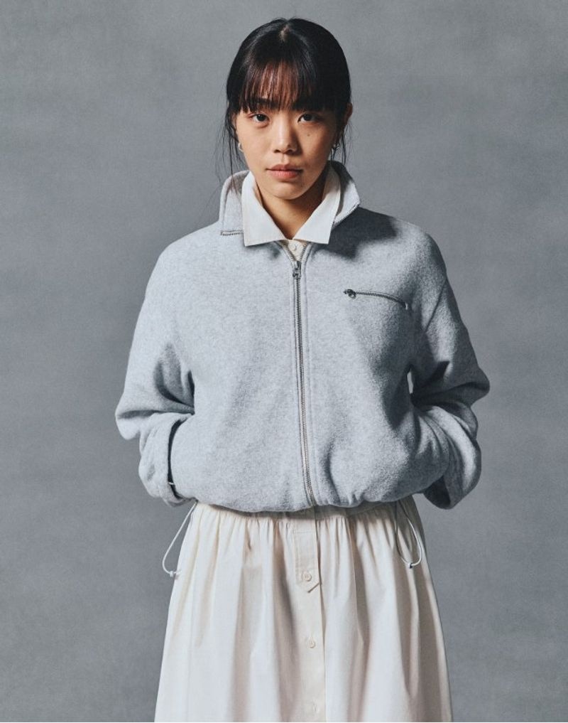 <매장정품> HAZZYS 헤지스 [HIS] 라이트 그레이 풀집업 플리스 자켓 HRJU6E915G2 1897100
