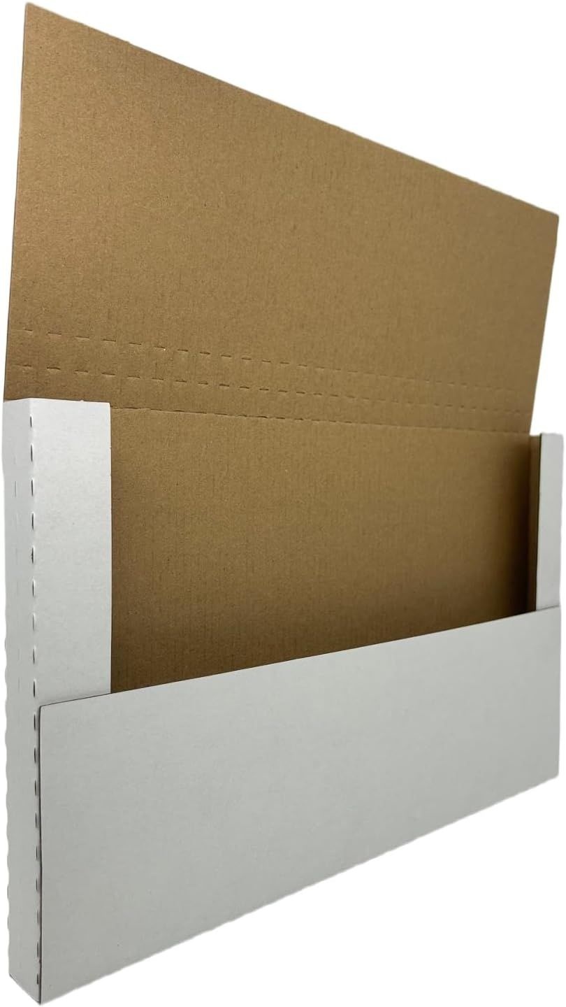 CHBOX 200 팩 14 1/834 x 8 5/834 134 종이보드 쉽게 접을 수 있는 박스 우편편 문서에 맞게 높이 조절 가능한 합법 흰색