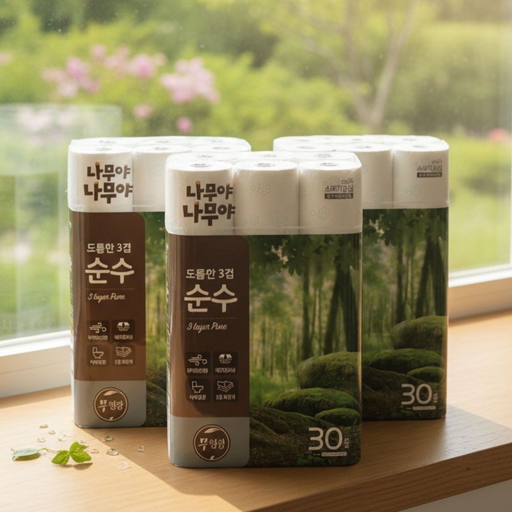 나무야나무야 나무야나무야 도톰한3겹순수 화장지 27Mx30롤 3팩 9/19 단하루 네이버페이 +1000원