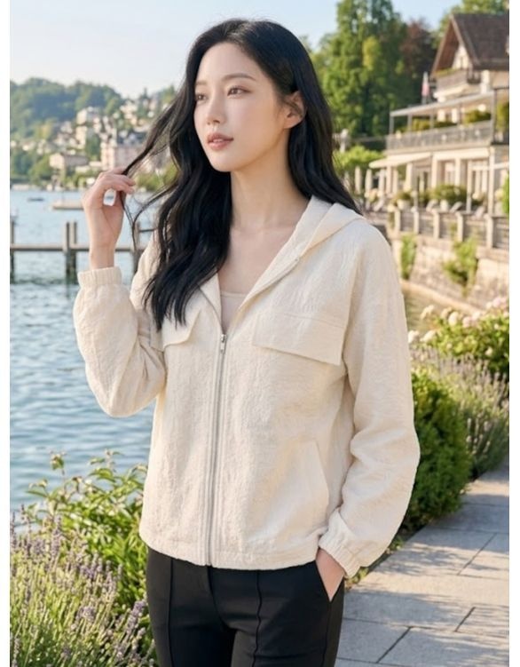 올리비아하슬러 크림 포켓 점퍼 OHCMJP701