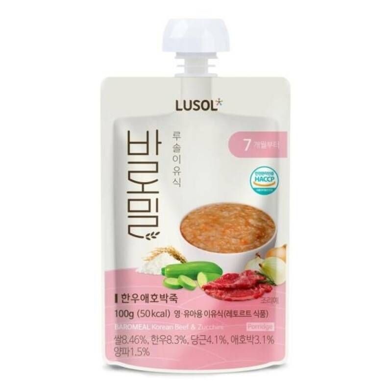 [루솔] 짜먹는 실온 이유식 바로밀 파우치형 2~3단계 골고루 10팩 599089