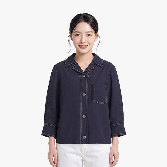 택가 185,000원 올리비아하슬러 셋업 크롭 블라우스_OHEMBL107