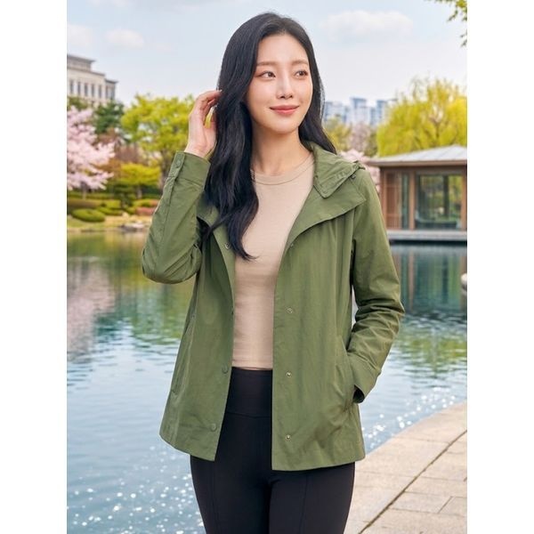 올리비아 하슬러 [하프클럽]그린 간절기 후드 탈부착 점퍼 OHCSJP202