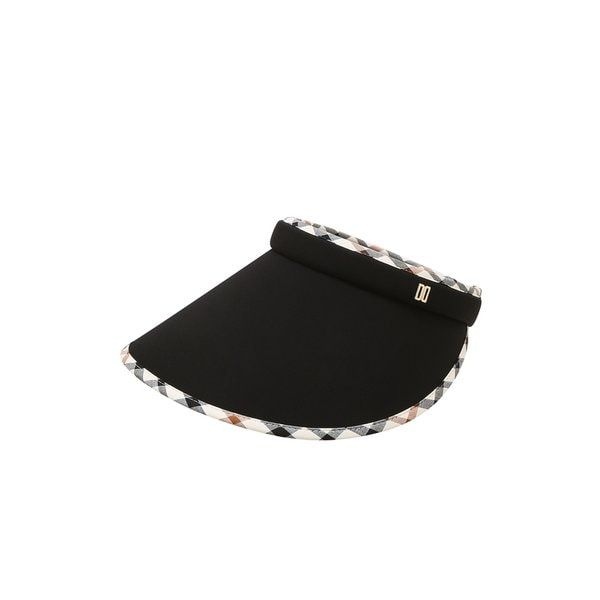 닥스골프 [26FW [ONLINE EXCLUSIVE 블랙 하우스체크 바이저 썬캡 DNHE6F904BK 517186