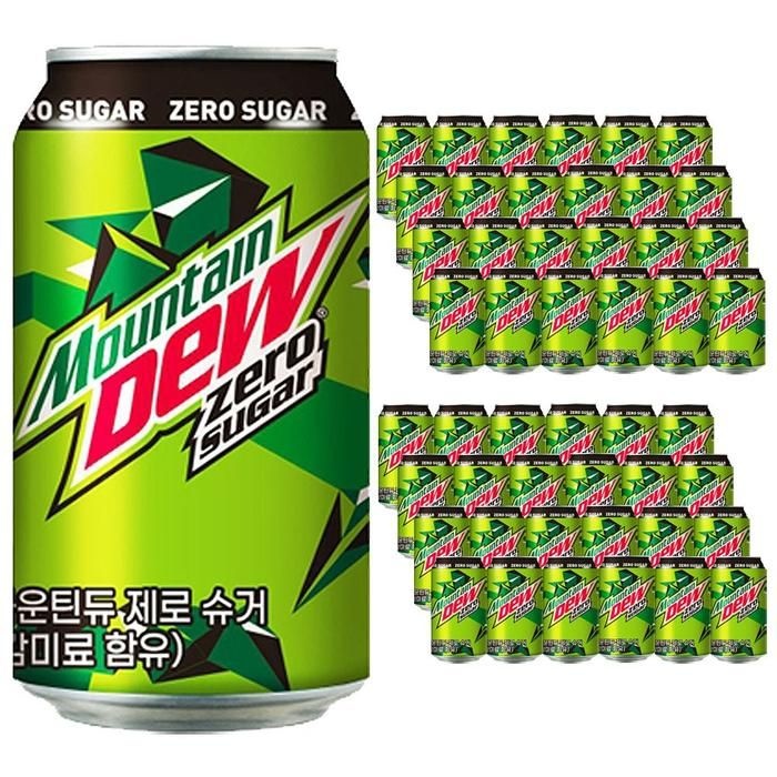 [룽스_6825]롯데 마운틴듀 제로 355ml 제로탄산 48캔