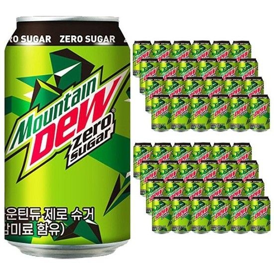 [룽스_6825]롯데 마운틴듀 제로 355ml 제로탄산 48캔 (52250932)