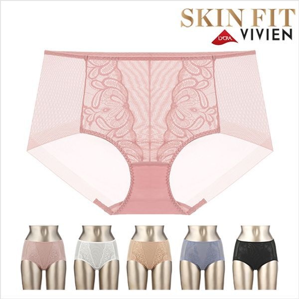 비비안 [하프클럽]라이크라 엘레강스 맥시 헴팬티 5종세트(RS694)