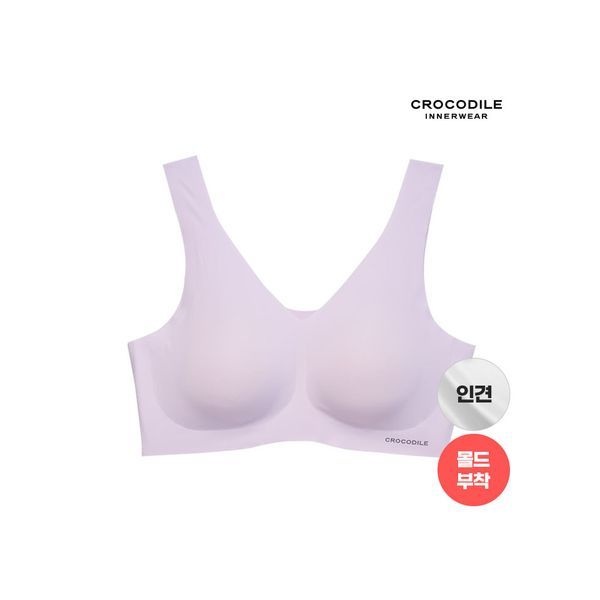 크로커다일 [하프클럽]라이크라 인견쉘론 몰드부착 V넥 브라 1종 CDWBR5N31T