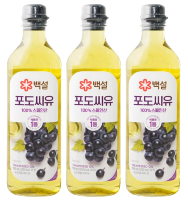 CJ제일제당 백설 포도씨유 900ml 3개 + 해바라기씨유 500ml 1개