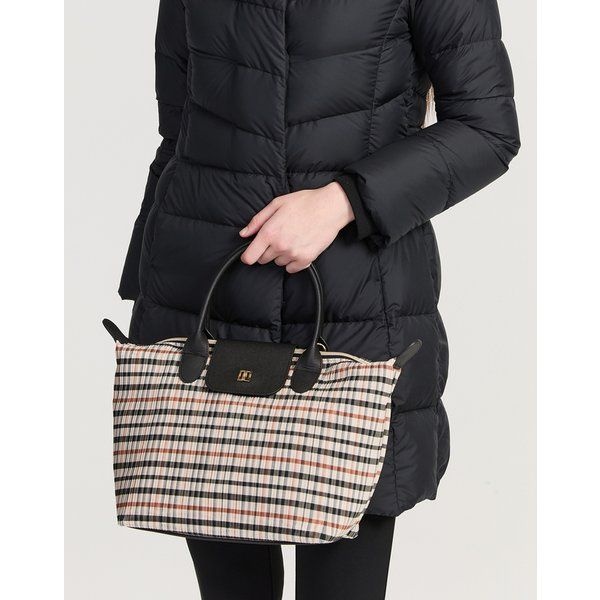 닥스골프 [25FW [선물추천[ONLINE EXCLUSIVE 베이지 시즌백 체크 플리츠 토트백 DNGF5F964I2 512344
