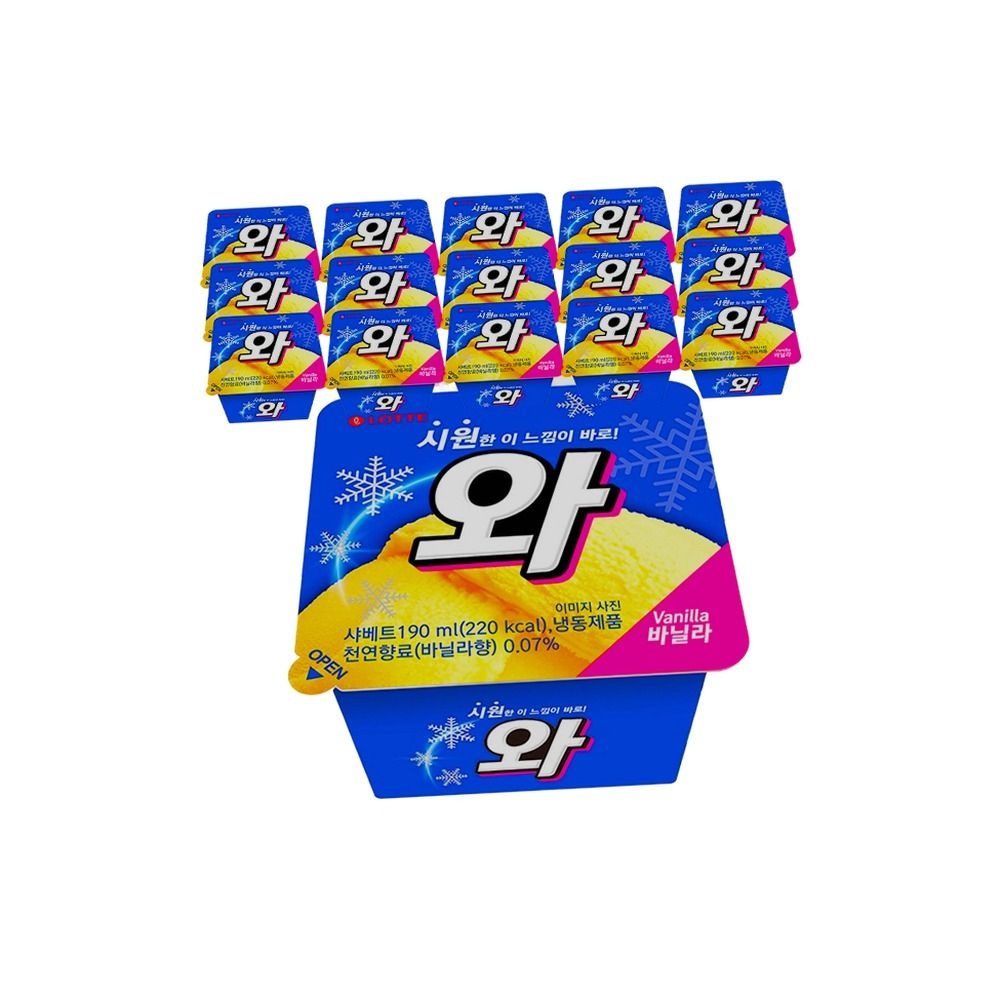 롯데웰푸드 와 바닐라 190ml 16개