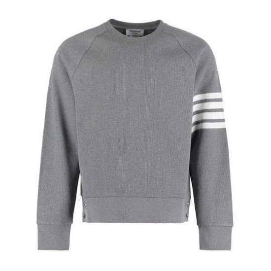 THOM BROWNE 4바 스트라이프 와플 래글런 맨투맨 (MJT205A 06452 035)