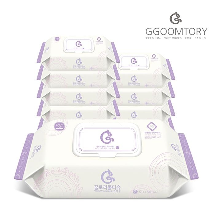 꿈토리 꿈토리 엠보싱 도톰한 아기 유아 물티슈 캡형 60매 75gsm 아가의꿈 5팩+5팩