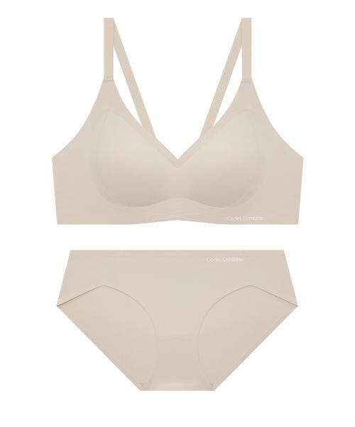 codescombineinnerwear 파워볼륨 심리스 노와이어 브라팬티 세트스킨