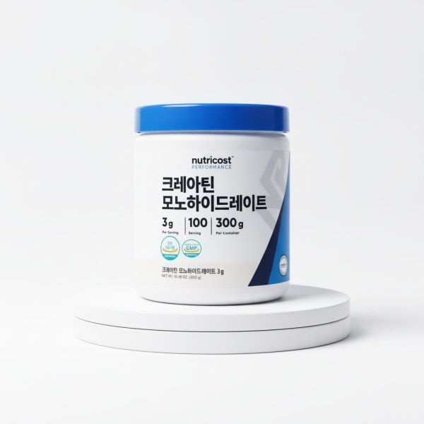 [무료 배송] [네이버 단독구성] 뉴트리코스트 100% 순수 크레아틴 모노하이드레이트 파우더 300g, 1개+쉐이커 600ml 화