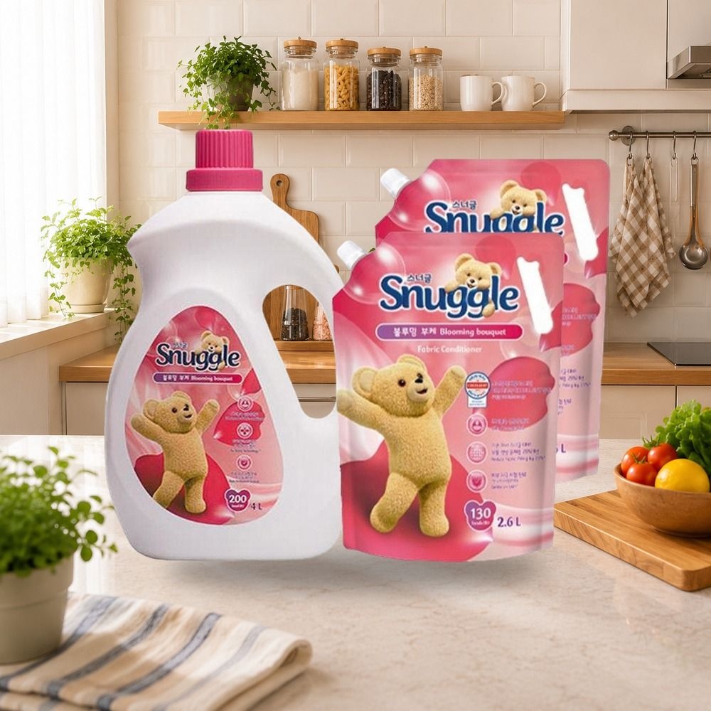 스너글 초고농축 섬유유연제 블루밍부케 4L 1개 + 2.6L 2개