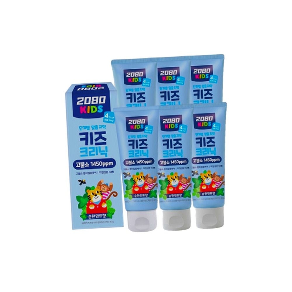 2080 키즈크리닉 4스텝 치약 80g 6개입