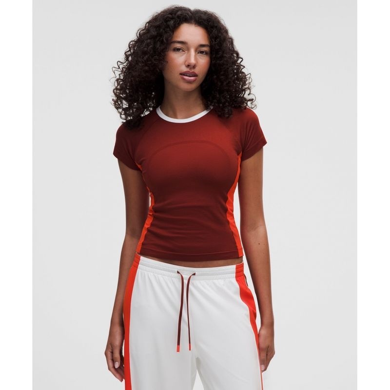 룰루레몬 LULULEMON 스위프틀리 테크 숏슬리브 셔츠 2.0 웨이스트 렝스 *컬러블록 LW3KHFS-077290 278566