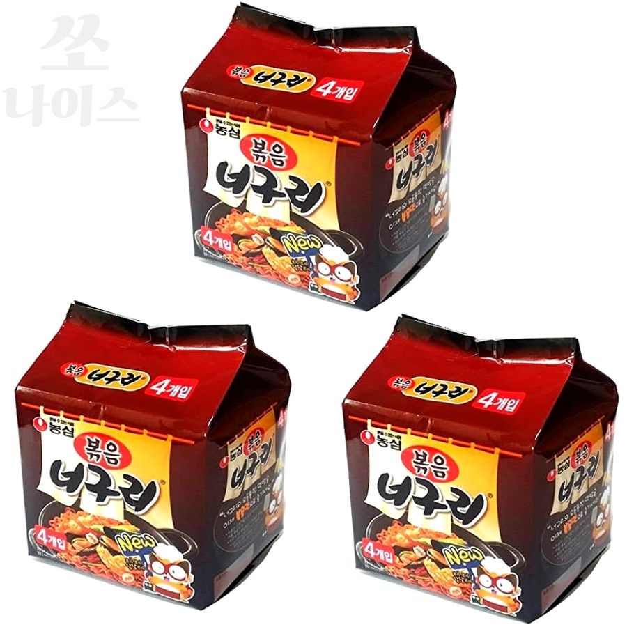 [해외] (3팩) 농심 볶음 너구리 137g x12 단종 한국 라면 볶음면 일본직구