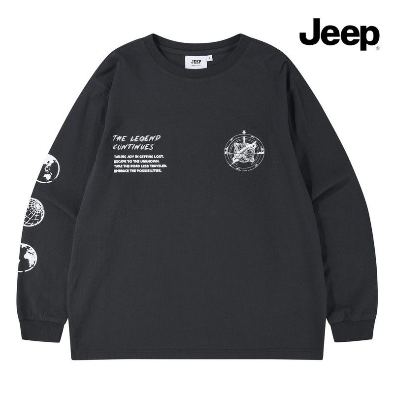 지프 [매장정품] 지프 JEEP [남녀공용] R2020 루즈핏 등판레터링 긴팔 티셔츠/쭉티 Z61W645 BE4J2WP