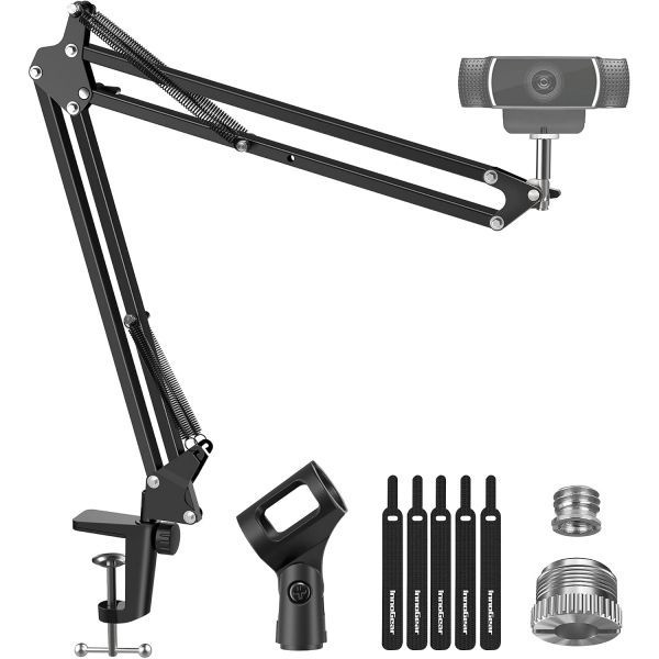 InnoGear [해외] InnoGear 웹캠 스탠드 Logitech 로지텍 BRIO 4K C920 C920S C922 C922x C925e C930 NexiGo N60 웹캠용 붐 암 마운트 Blue YETI 예티 Snowball