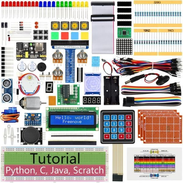 FREENOVE [해외] Freenove Ultimate Starter Kit for 라즈베리 파이 5 4 B 3 400 Zero 2 W 962페이지 분량의 상세 설명서 Python C Java Scratch Processing