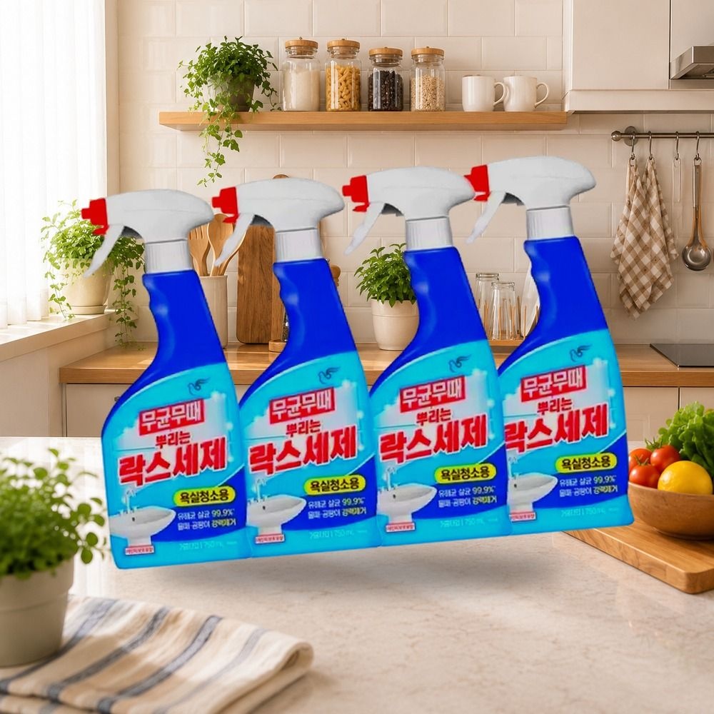피죤 무균무때 뿌리는 락스세제 750ml 4개