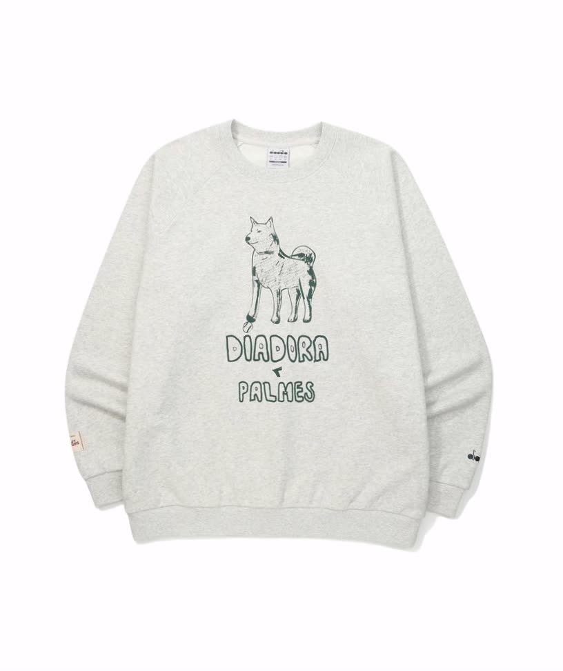 디아도라 [디아도라 diadora by PALMES] 그래픽 맨투맨 MELANGE GREY D6123LFS92MGL 545922 [매장상품]