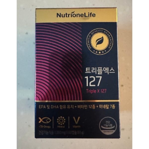 뉴트리원 트리플엑스 127 종합 멀티 비타민 알티지 오메가3 60캡슐, 3개