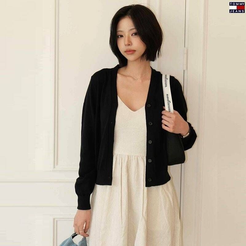 타미진스 타미진스 여성 레귤러핏 브이넥 린넨 가디건 T32G1KCD02TWT2 P7Q3R8S1 Q6R9S2T4
