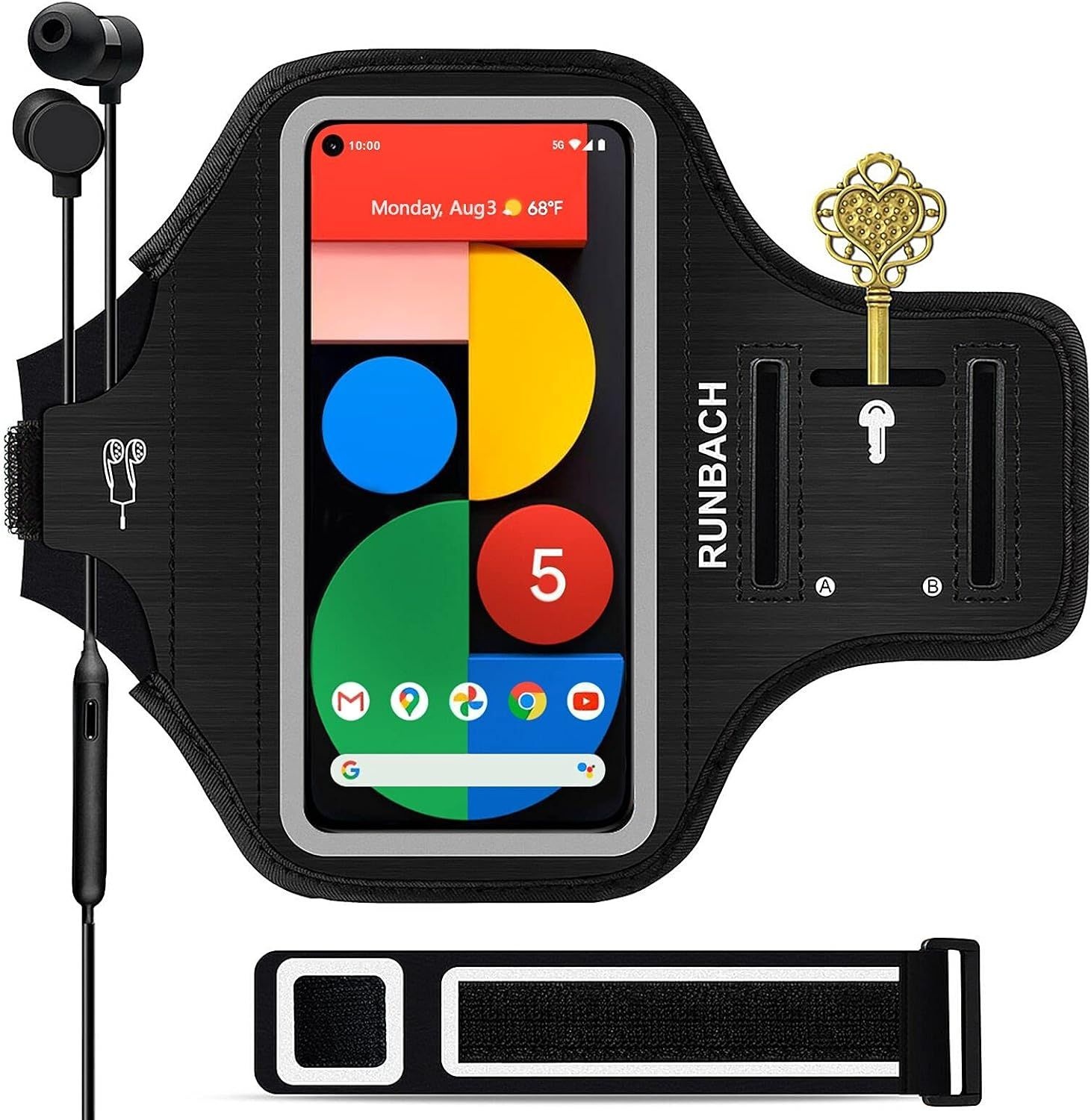 구글 픽셀 10/10 프로/10a/9/9 프로/9a/8/7/6/6 프로/5a/4XL/3a XL/3 XL용 러닝 밴드, 픽셀용 카드 슬롯 포함 운동 케이스