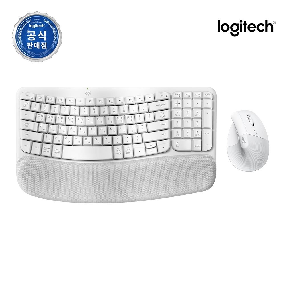 로지텍 로지텍코리아 Wave Keys and Lift Combo 오프화이트, 플런저