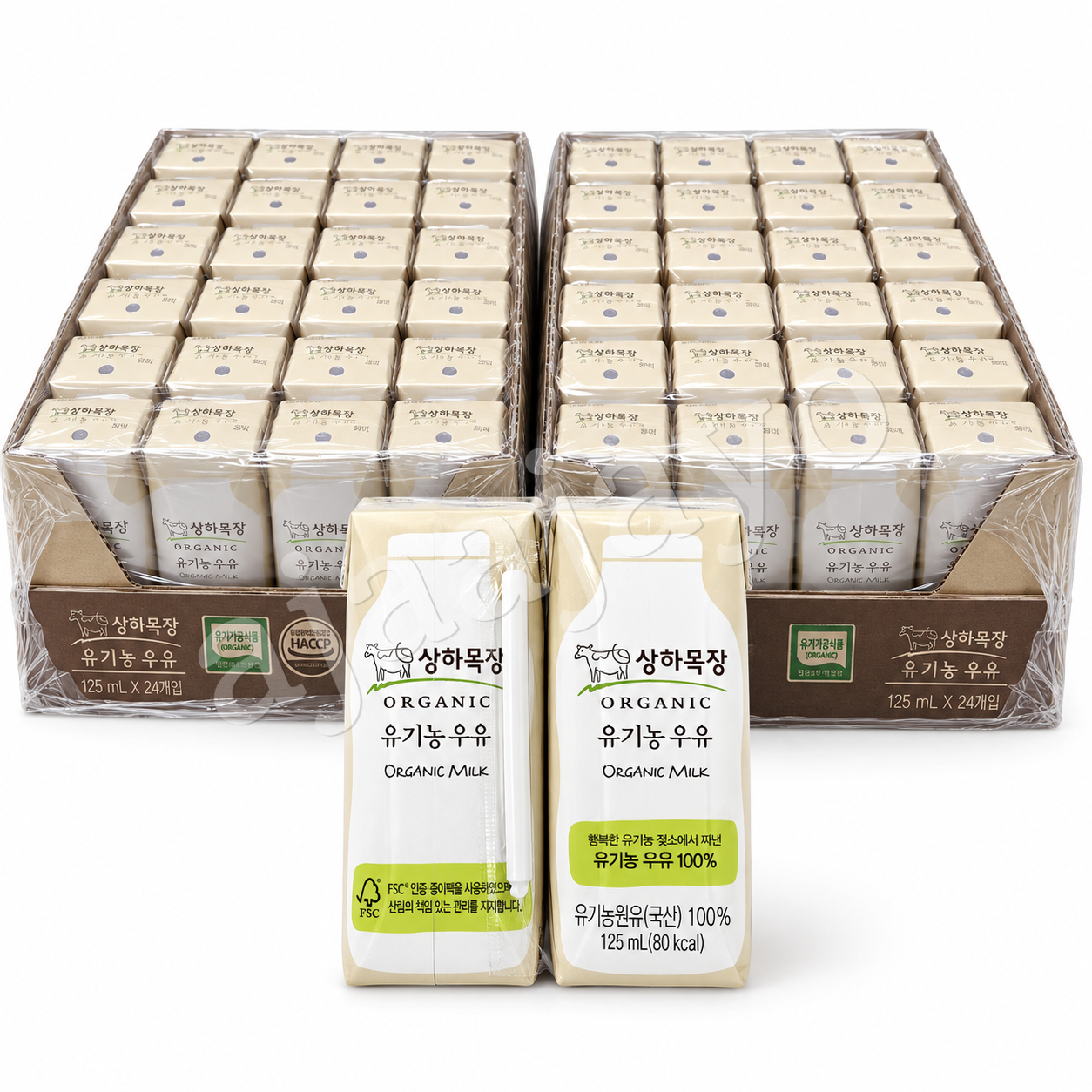 상하목장 유기농 멸균우유 125ml 48개 아이간식 흰우유 알찬구성