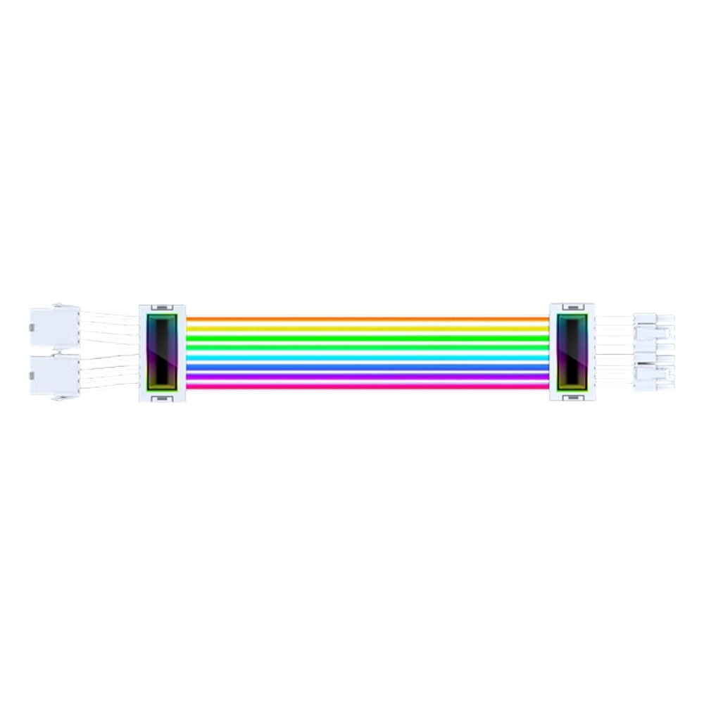 에이원아이엔티 러빙쿨 PICe 2x8핀 ARGB 슬리빙 연장케이블 35cm 화이트 E28-2X8PIN