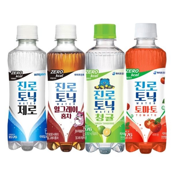 자체제작 이젠서진 하이트진로 토닉워터 300ml 4가지맛 24개 제로토닉+얼그레이홍차+청귤+토마토